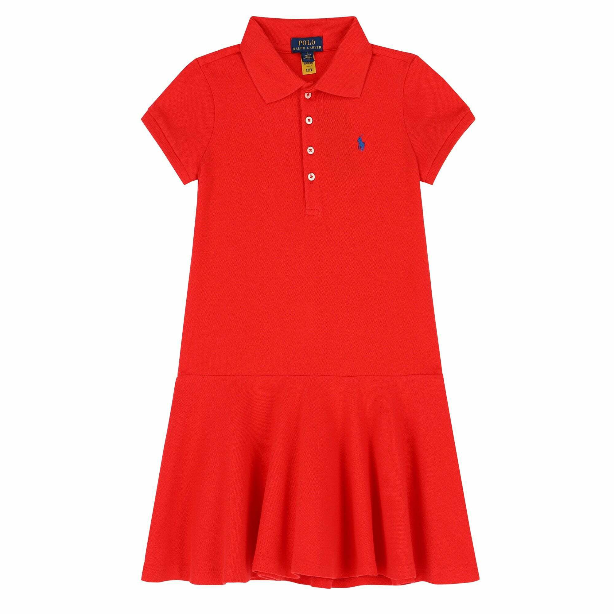 Ralph Lauren Girls Red Logo Polo Dress ...